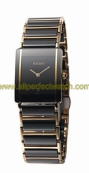 Rado Watches : R20381152 Black Dial Stainless-steel-and-ceramic Band Women Watch