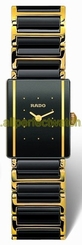 Rado Watches : R20383162 Quartz Black Ceramic/gold Black Dial Black Ceramic/gold Band Women Watch