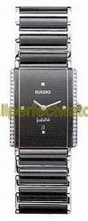 Rado Watches : R20429712 Black With Diamonds Dial 40 Diamonds Band Men Watch