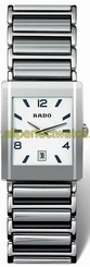 Rado Watches : R20486112 Quartz White Dial Platinum Tone Ceramic and Stainless Steel Women Watch