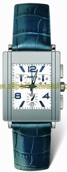 Rado Watches : R20591105 Quartz Platinum Ceramic/steel White Dial Crocodile Blue Leather Band Men Watch