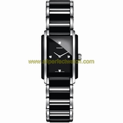 Rado Watches : R20613712 Quartz Black Diamond Dial Black Ceramic and Stainless Steel Women Watch