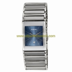 Rado Watches : R20745202 Quartz Blue Dial Stainless Steel and Ceramos 27mm Men Watch