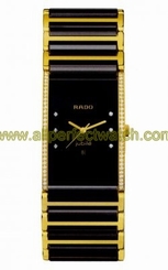 Fake AAA Rado Watches : R20751752 Quartz Diamonds Bezel Diamonds Black Dial 27mm Men Watch Watch