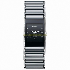 Rado Watches : R20757752 Quartz Diamonds Bezel Diamonds Black Dial 27mm Men Watch