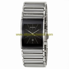 Rado Watches : R20784159 Quartz Black Dial Platinum Ceramic Men Watch