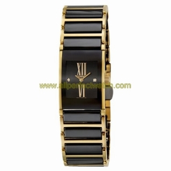 Rado Watches : R20789762 Quartz Diamonds Black Dial Stainless Steel and Ceramic 20mm Women Watch