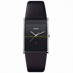 Rado Watches : R20861165 Quartz Black Dial Black Leather Men Watch