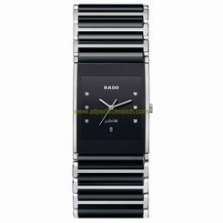 Rado Watches : R20861752 Quartz Diamonds Black Dial Ceramic and Stainless Steel 31mm Men Watch