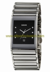 Rado Watches : R20861759 Quartz Diamonds Black Dial Stainless Steel and Ceramic Men Watch