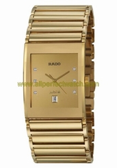 Rado Watches : R20863732 Quartz Diamonds Dial Gold Tone Stainless Steel 31mm Men Watch