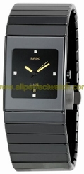 Rado Watches : R21347742 Quartz Black Ceramic (nearly Scratchproof) Black With 4 Diamonds And Gold Tone Hands Dial Black Ceramic Band Men Watch
