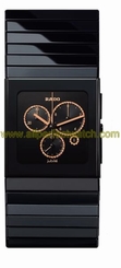Rado Watches : R21714722 Quartz Chronograph Orange Sapphires Dial Ceramic 35mm Men Watch