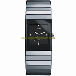 Rado Watches : R21826752 Quartz Diamonds Black Dial Ceramic 27mm Men Watch