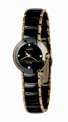 Rado Watches : R22619712 Quartz Black Ceramic/gold Black Dial Black Ceramic/gold Band Women Watch