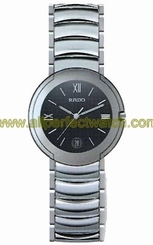Rado Watches : R22624152 Quartz Platinum Ceramic/steel Black Dial Platinum Ceramic/steel Band Men Watch