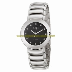 Rado Watches : R22625723 Quartz Black Diamond Dial Stainless Steel Women Watch