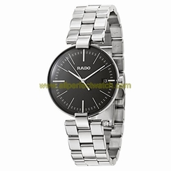 Rado Watches : R22852163 Quartz Black Dial Date Stainless Steel Men Watch