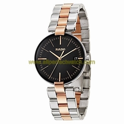 Rado Watches : R22852173 Quartz Black Dial Date Two Tone Stainless Steel Men Watch