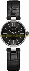 Rado Watches : R22854155 Quartz Analog Black Leather Women Watch