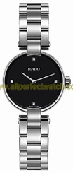 Rado Watches : R22854703 Quartz Black Diamond Dial Stainless Steel Women Watch