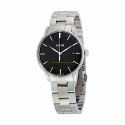Rado Watches : R22864152 Black Dial Fixed Stainless Steel Band Men Watch