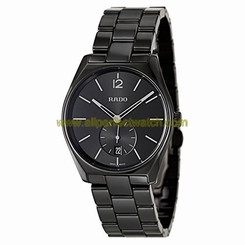 Rado Watches : R27081152 Quartz Analog Date Small Second Hand Black Ceramic Men Watch