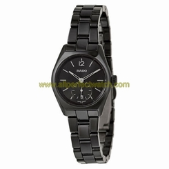 Rado Watches : R27084152 Quartz Analog Date Small Second Dial Black Ceramic Women Watch