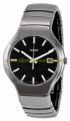 Rado Watches : R27654162 Quartz Black Dial Date Platinum Tone Ceramic Men Watch
