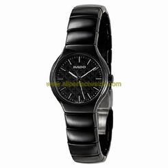 Rado Watches : R27655182 Quartz Black Cross Pattern Dial Black Ceramic Women Watch