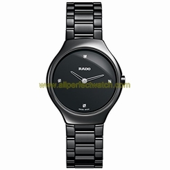 Rado Watches : R27742712 Quartz Diamond Dial Black Ceramic Women Watch