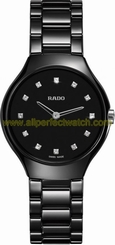 Rado Watches : R27742732 Quartz Diamond Hour Markers Dial Black Ceramic Women Watch