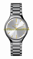 Rado Watches : R27955112 Quartz Platinum Tone Ceramic Men Watch