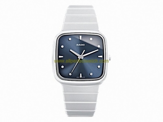Rado Watches : R28382322 Quartz Blue Dial White Ceramic Women Watch