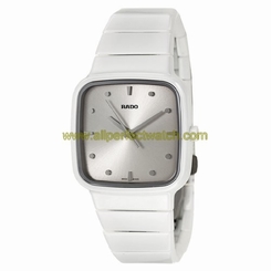 Rado Watches : R28382352 Quartz Silver Dial White Ceramic Women Watch