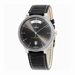 Rado Watches : R30156105 Automatic Day Date Black Leather Men Watch