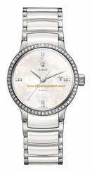 Rado Watches : R30160912 Automatic Mother of Pearl Dial Diamond Bezel Stainless Steel with White Ceramic Women Watch