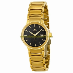 Rado Watches : R30280153 Automatic Black Dial Date Yellow Gold Plated Stainless Steel Women Watch