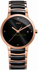 Rado Watches : R30554712 Quartz Diamond Dial Date Stainless Steel and Ceramic Men Watch