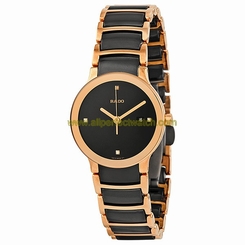 Rado Watches : R30555712 Quartz Analog Date Rose Gold Tone Stainless Steel and Black Ceramic Women Watch