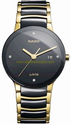 Rado Watches : R30929712 Quartz Diamonds Black Dial Ceramic and Stainless Steel Men Watch