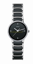 Rado Watches : R30933712 Quartz Diamond Dial Date Diamond Bezel Stainless Steel and Ceramic Women Watch
