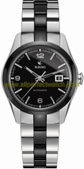 Rado Watches : R32049152 Automatic Black Dial Date Stainless Steel and Ceramic Women Watch
