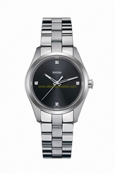 Rado Watches : R32110723 Quartz Diamond Black Dial Stainless Steel Women Watch