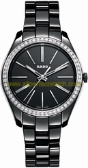 Rado Watches : R32312152 Quartz Analog Diamond Bezel Black Ceramic Women Watch