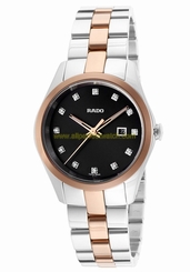 Rado Watches : R32976712 Quartz Diamond Hour Markers Dial Date Stainless Steel and Ceramos Women Watch