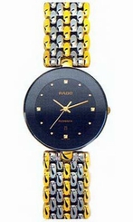 Rado Watches : R48743153 Black Dial Two Tone Bracelet Band Men Watch