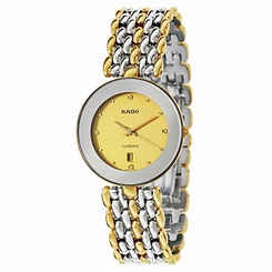 Rado Watches : R48743253 Quartz Gold Dial Date Two Tone Stainless Steel Men Watch