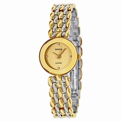 Rado Watches : R48745723 Gold With Diamonds Dial Two Tone Bracelet Band Women Watch