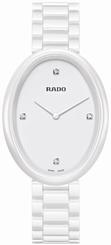 Rado Watches : R53092712 Quartz Diamond Dial White Ceramic Women Watch